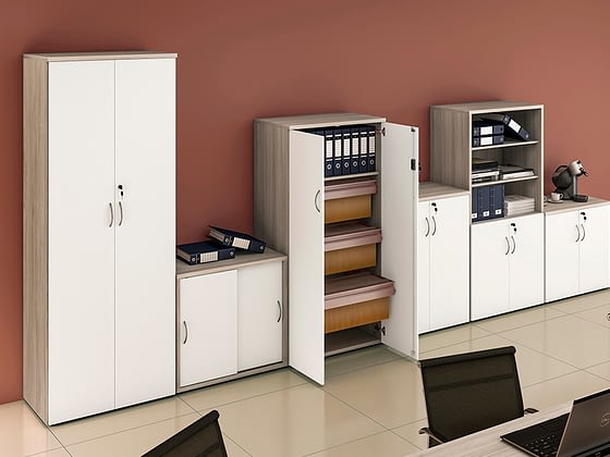 hmob As linhas de arquivamento reúnem armários, gaveteiros e lockers de uso individual ou coletivo, com ampla variedade de configurações